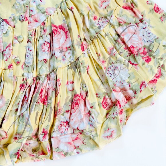 VANESSA MOONEY The Elisabeth Romper Dress In Yellow Rose NWT - Picture 5 of 10